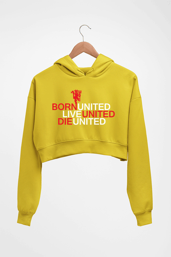 Born United Live United Die United Crop HOODIE FOR WOMEN-Mustard Yellow-Ektarfa.online