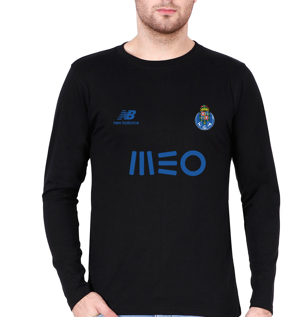 FC Porto 2021-22 Full Sleeves T-Shirt for Men-S(38 Inches)-Black-Ektarfa.online