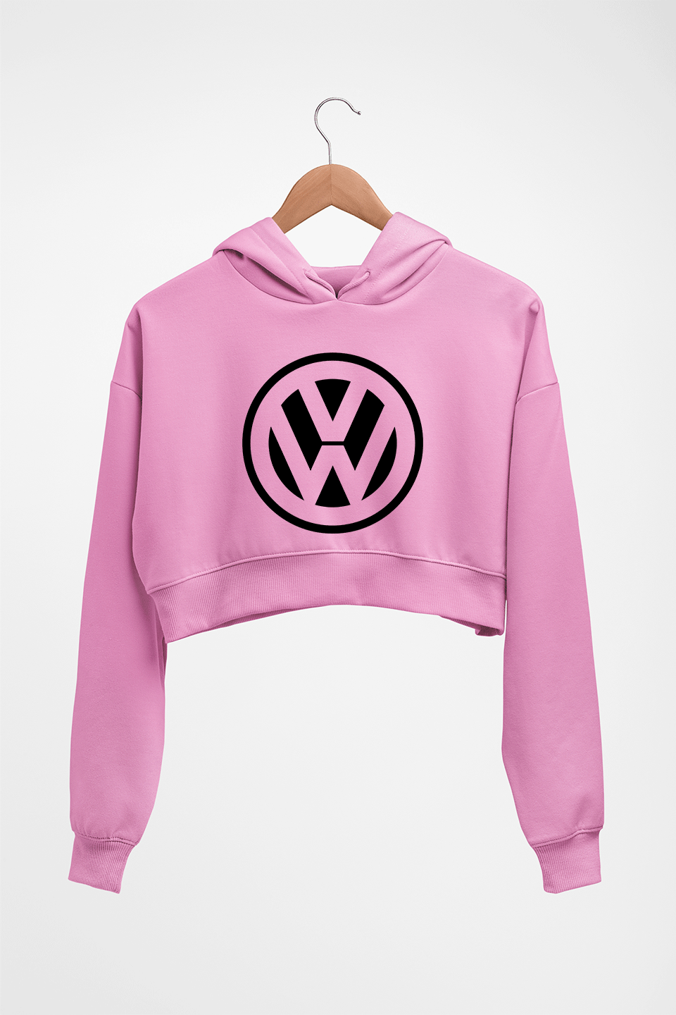 volkswagen Crop HOODIE FOR WOMEN-Light Baby Pink-Ektarfa.online