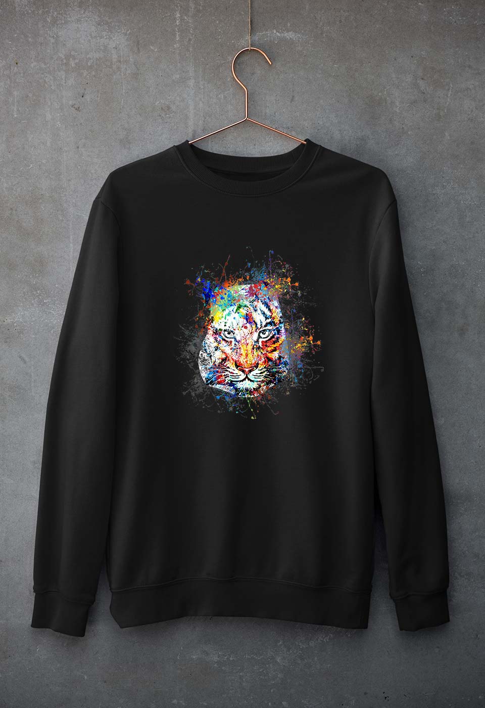 Tiger Unisex Sweatshirt for Men/Women-Black-Ektarfa.online
