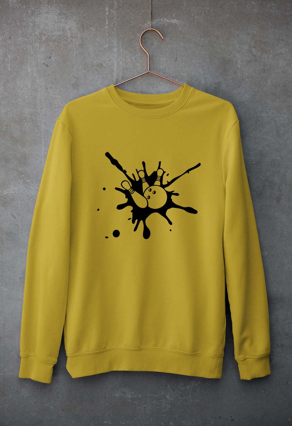 Bowling Unisex Sweatshirt for Men/Women-Mustard Yellow-Ektarfa.online