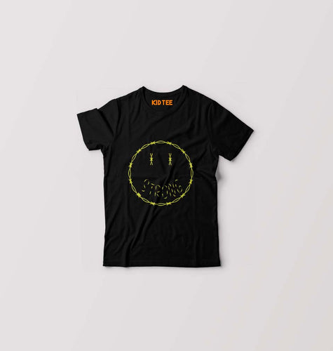 Strong Emoji Kids T-Shirt for Boy/Girl-Black-Ektarfa.online