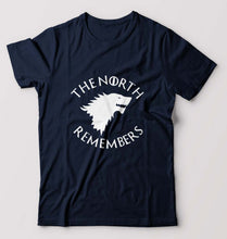 Load image into Gallery viewer, GOT Game Of Thrones North Remembers T-Shirt for Men-S(38 Inches)-Navy Blue-Ektarfa.online
