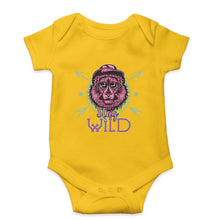 Load image into Gallery viewer, Stay Wild Kids Romper For Baby Boy/Girl-0-5 Months(18 Inches)-Yellow-Ektarfa.online
