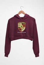 Load image into Gallery viewer, Porsche Logo Crop HOODIE FOR WOMEN-XS(32 Inches)-Maroon-Ektarfa.online
