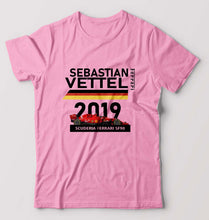 Load image into Gallery viewer, Sebastian Vettel F1 Ferrari T-Shirt for Men-Light Baby Pink-Ektarfa.online
