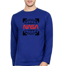 Load image into Gallery viewer, Nasa White Off Full Sleeves T-Shirt for Men-Royal Blue-Ektarfa.online
