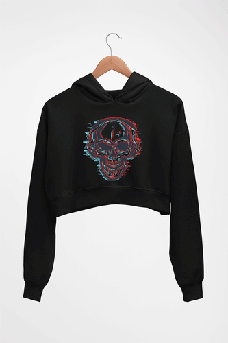 Skull Crop HOODIE FOR WOMEN-Black-Ektarfa.online