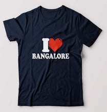 Load image into Gallery viewer, I Love BANGALORE T-Shirt for Men-S(38 Inches)-Navy Blue-Ektarfa.online
