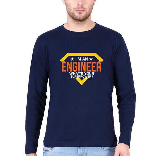 Engineer Full Sleeves T-Shirt for Men-Navy Blue-Ektarfa.online