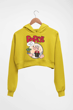 Load image into Gallery viewer, Popeye Crop HOODIE FOR WOMEN-Mustard Yellow-Ektarfa.online
