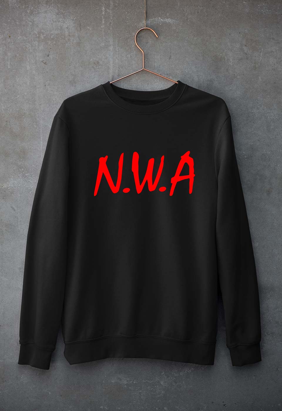 NWA Unisex Sweatshirt for Men/Women-S(40 Inches)-Black-Ektarfa.online
