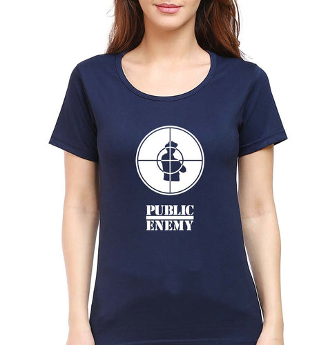 Public Enemy T-Shirt for Women-Navy Blue-Ektarfa.online