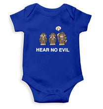 Load image into Gallery viewer, Hear no evil Kids Romper For Baby Boy/Girl-0-5 Months(18 Inches)-Royal Blue-Ektarfa.online
