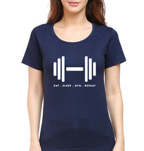 Load image into Gallery viewer, Gym T-Shirt for Women-Navy Blue-Ektarfa.online
