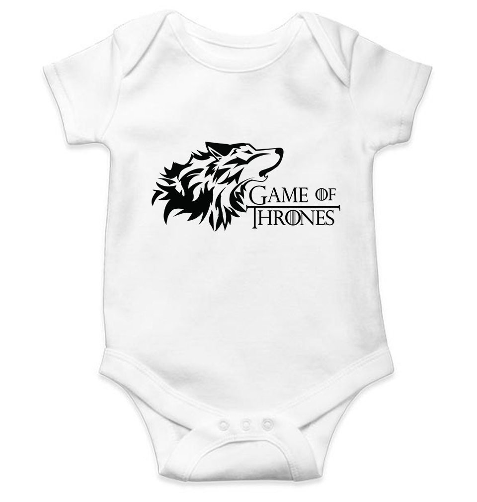 GOT Game Of Thrones Winter Coming Kids Romper For Baby Boy/Girl-0-5 Months(18 Inches)-White-Ektarfa.online