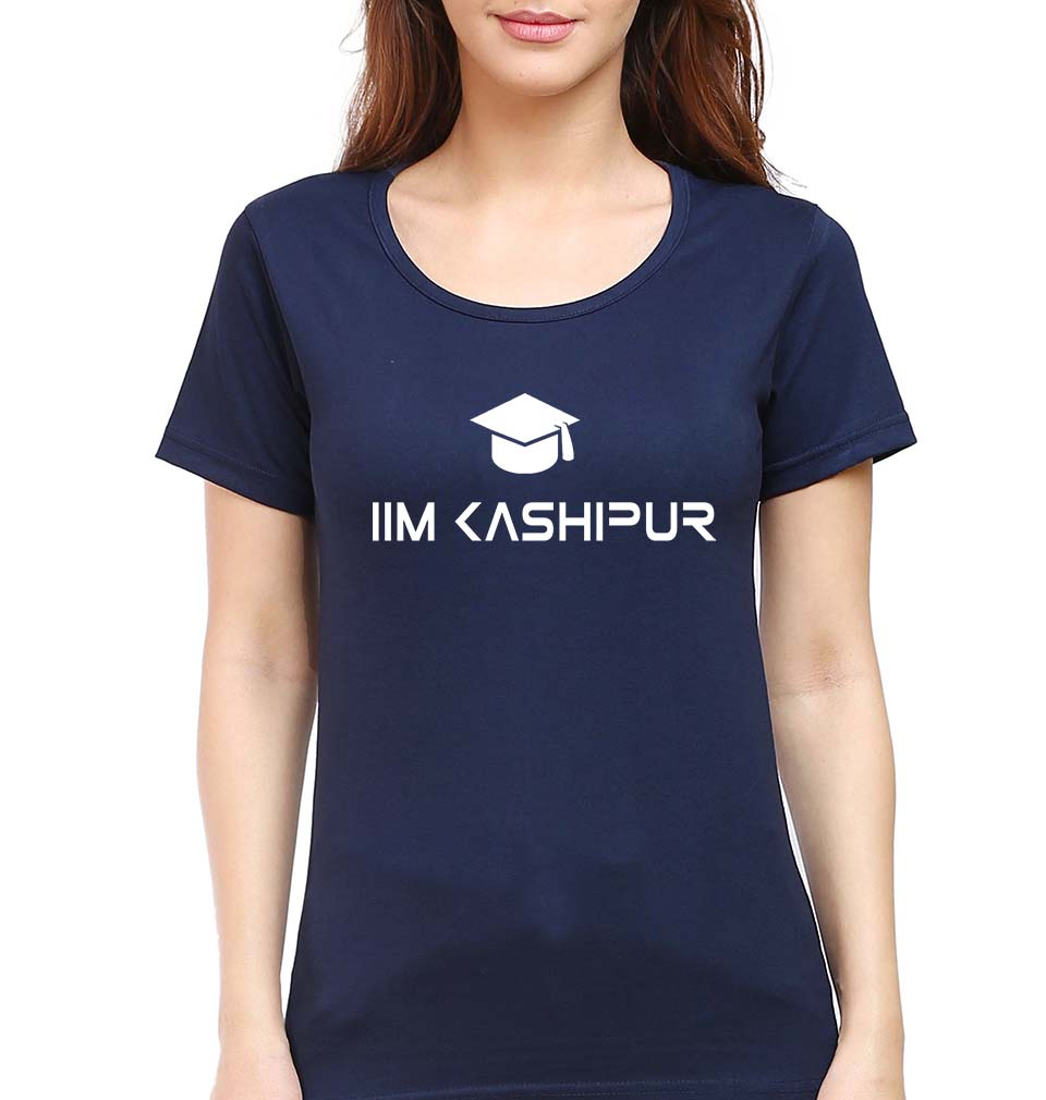 IIM Kashipur T-Shirt for Women-XS(32 Inches)-Navy Blue-Ektarfa.online