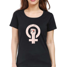 Load image into Gallery viewer, Feminist T-Shirt for Women-XS(32 Inches)-Black-Ektarfa.online
