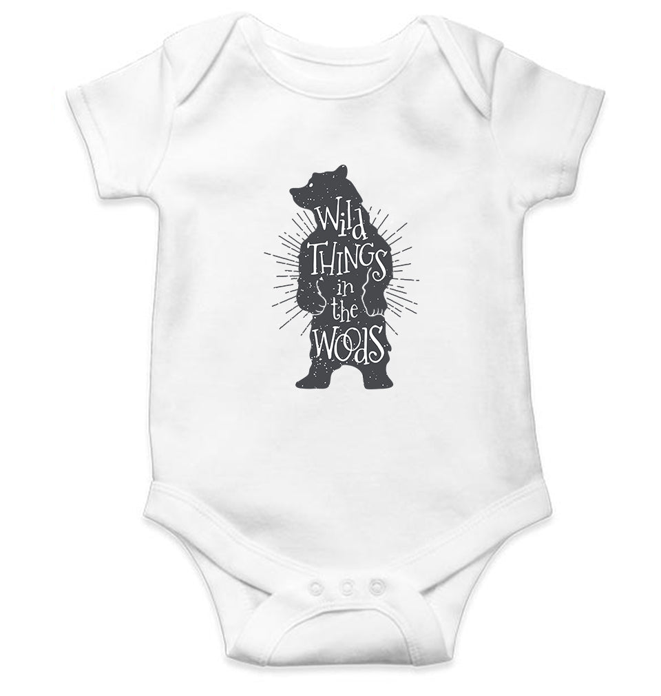 WILD_THINGS_IN_THE_WOODS Kids Romper For Baby Boy/Girl-0-5 Months(18 Inches)-White-Ektarfa.online