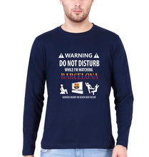 Load image into Gallery viewer, Warning FCB Full Sleeves T-Shirt for Men-Navy Blue-Ektarfa.online

