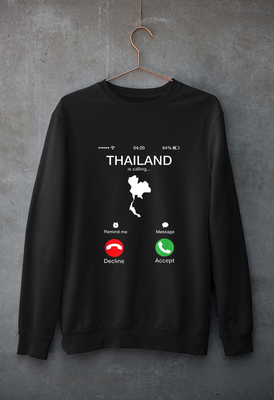 Thailand Calling Unisex Sweatshirt for Men/Women-Black-Ektarfa.online
