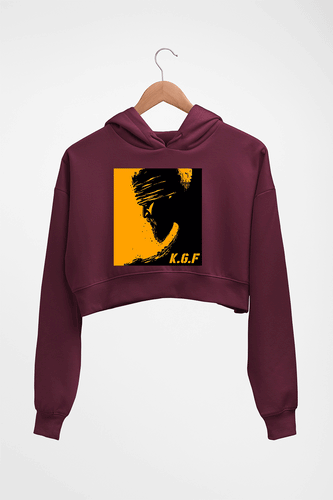 KGF Crop HOODIE FOR WOMEN-Maroon-Ektarfa.online