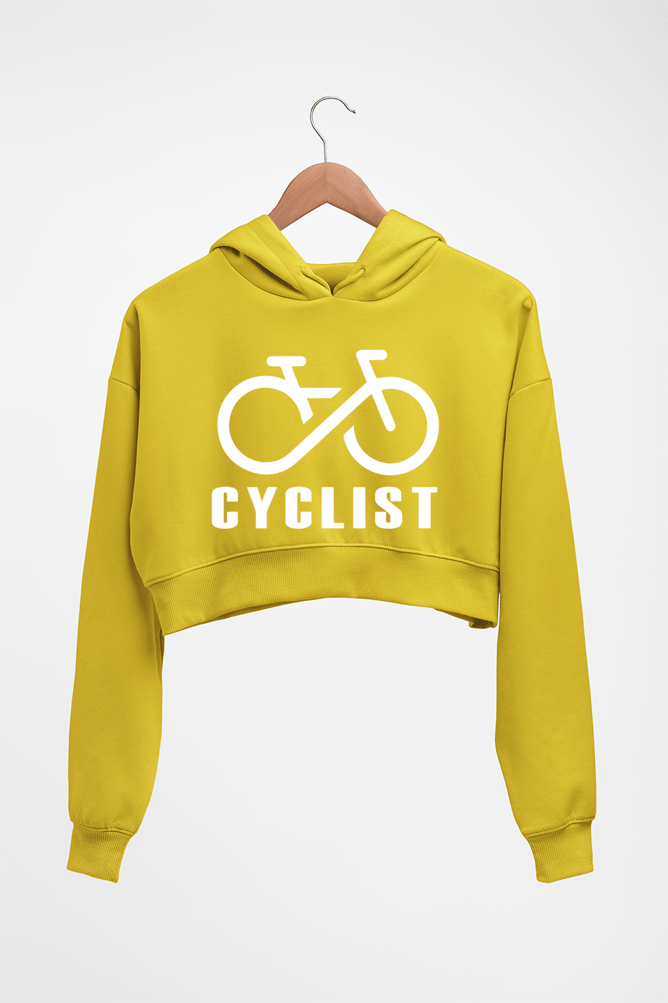 Cyclist Crop HOODIE FOR WOMEN-Mustard Yellow-Ektarfa.online