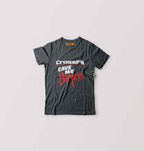 Load image into Gallery viewer, CrossFit Gym Burpees Kids T-Shirt for Boy/Girl-Steal Grey-Ektarfa.online
