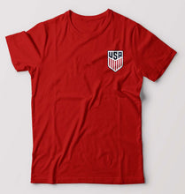 Load image into Gallery viewer, USA Football T-Shirt for Men-S(38 Inches)-Red-Ektarfa.online
