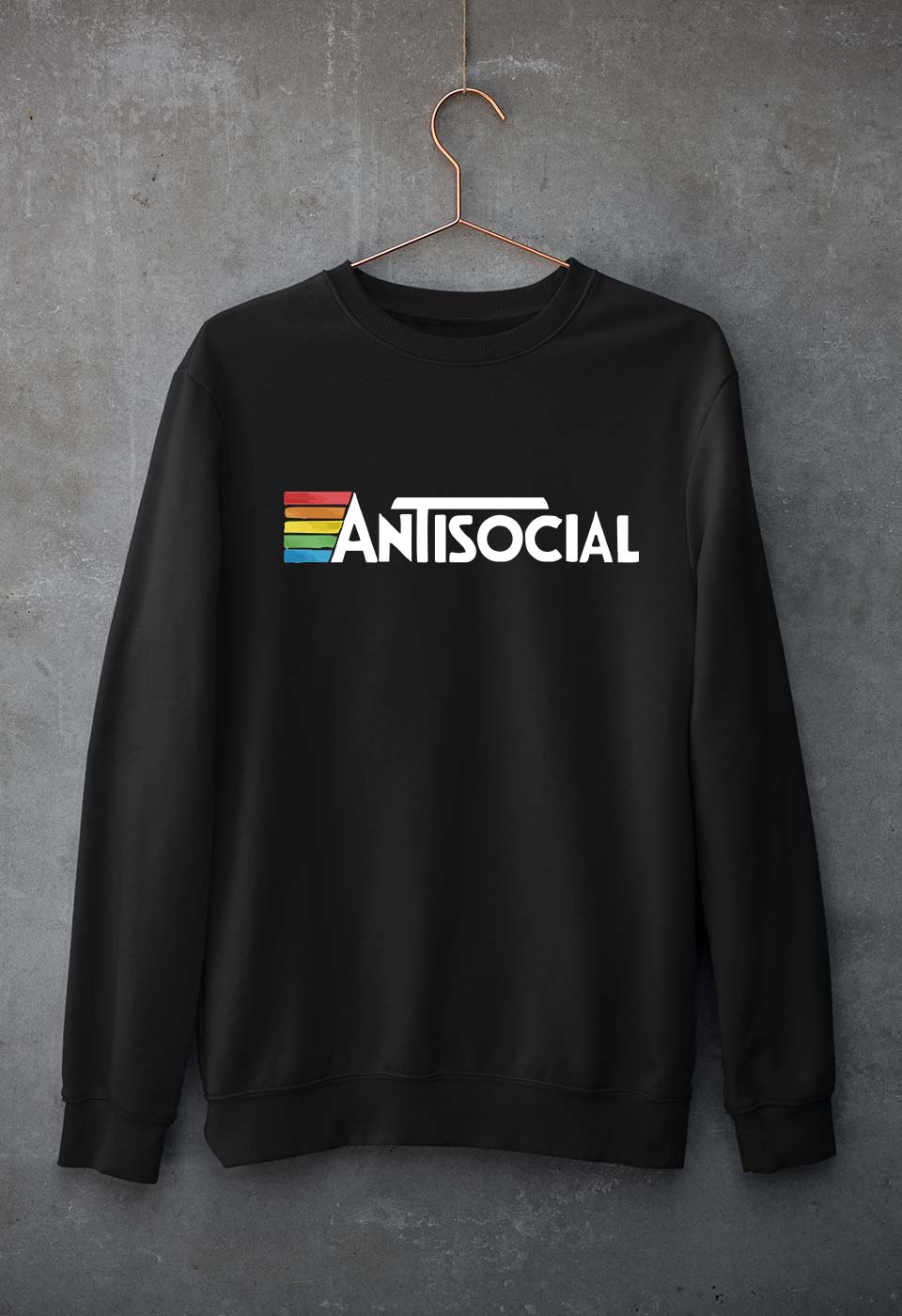AntiSocial Unisex Sweatshirt for Men/Women-Black-Ektarfa.online