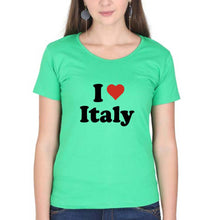 Load image into Gallery viewer, I Love Italy T-Shirt for Women-Flag Green-Ektarfa.online
