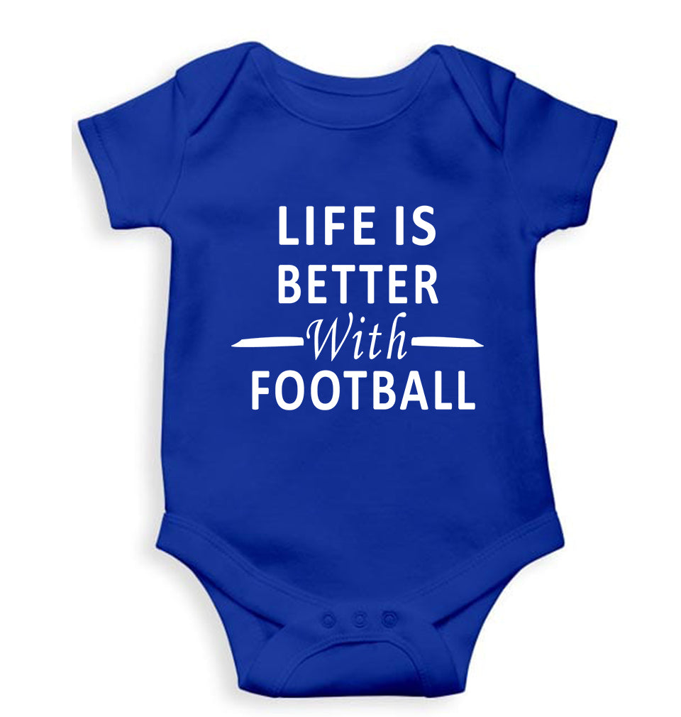 Life Football Kids Romper For Baby Boy/Girl-0-5 Months(18 Inches)-Royal Blue-Ektarfa.online