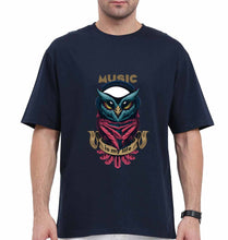Load image into Gallery viewer, Owl Music Oversized T-Shirt for Men-Navy Blue-Ektarfa.online
