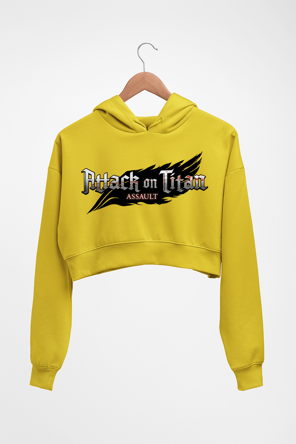 Attack on Titan Crop HOODIE FOR WOMEN-Mustard Yellow-Ektarfa.online