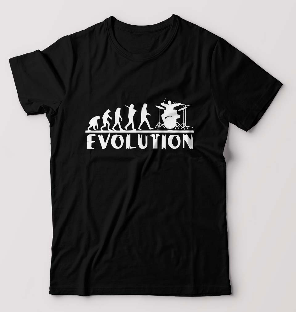 Drummer Evolution T-Shirt for Men-Black-Ektarfa.online