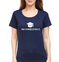 Load image into Gallery viewer, IIM A Ahmedabad T-Shirt for Women-XS(32 Inches)-Navy Blue-Ektarfa.online

