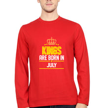 Load image into Gallery viewer, Kings Are Born In July Full Sleeves T-Shirt for Men-Red-Ektarfa.online

