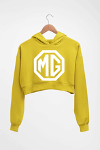 Load image into Gallery viewer, Morris Garages(MG) Crop HOODIE FOR WOMEN-Mustard Yellow-Ektarfa.online
