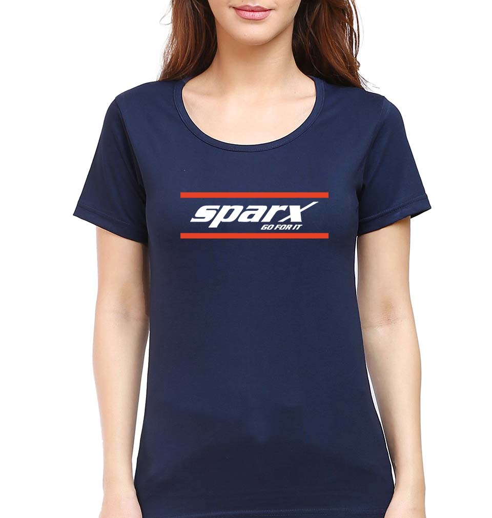 Sparx T-Shirt for Women-XS(32 Inches)-Navy Blue-Ektarfa.online