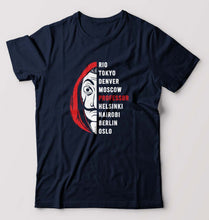 Load image into Gallery viewer, Money Heist T-Shirt for Men-S(38 Inches)-Navy Blue-Ektarfa.online
