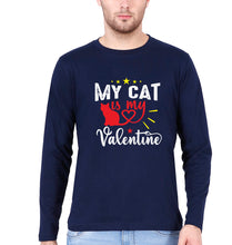 Load image into Gallery viewer, Cat Full Sleeves T-Shirt for Men-Navy Blue-Ektarfa.online
