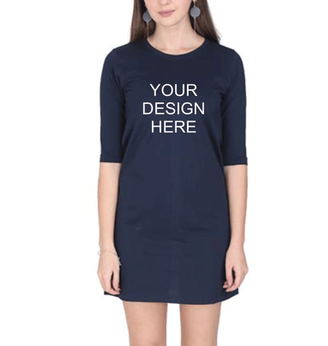 Customized-Custom-Personalized Long Top for Women-S(36 Inches)-Navy Blue-ektarfa.com