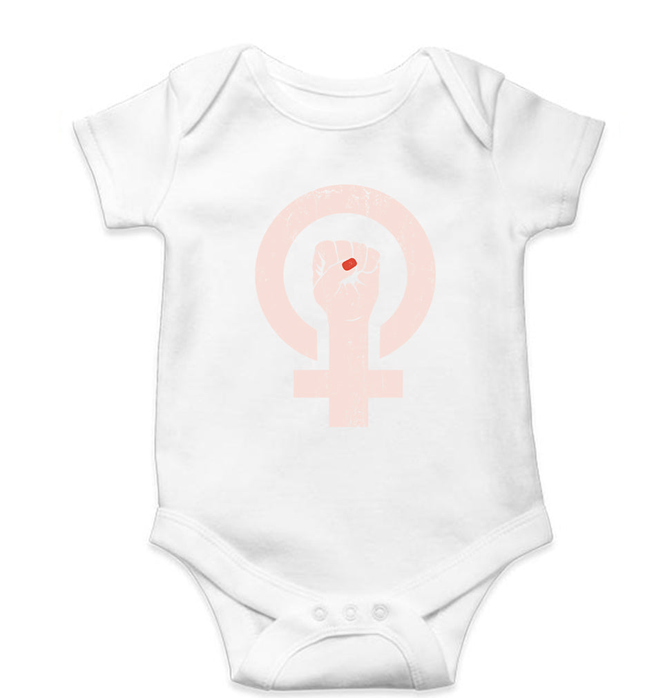 Feminist Kids Romper For Baby Boy/Girl-0-5 Months(18 Inches)-White-Ektarfa.online