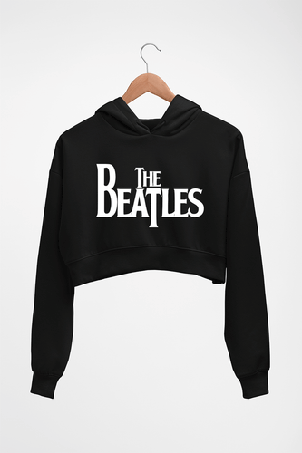 Beatles Crop HOODIE FOR WOMEN-Black-Ektarfa.online