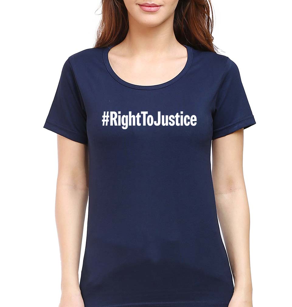 Right to Justice T-Shirt for Women-Navy Blue-Ektarfa.online
