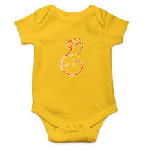 Load image into Gallery viewer, Om Ganesh Kids Romper For Baby Boy/Girl-0-5 Months(18 Inches)-Yellow-Ektarfa.online
