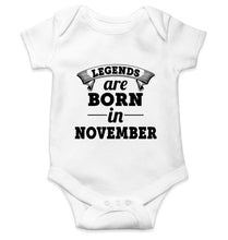 Load image into Gallery viewer, Legends are Born in November Kids Romper For Baby Boy/Girl-0-5 Months(18 Inches)-White-Ektarfa.online
