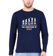 Load image into Gallery viewer, Bitcoin Crypto Money Full Sleeves T-Shirt for Men-Navy Blue-Ektarfa.online
