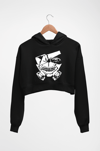 Tokyo Ghoul Crop HOODIE FOR WOMEN-Black-Ektarfa.online