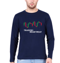 Load image into Gallery viewer, Trader Share Market Full Sleeves T-Shirt for Men-S(38 Inches)-Navy Blue-Ektarfa.online
